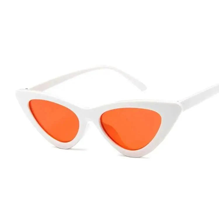 Modern Vintage Cateye Sunglasses Cool Women Retro Small Cat Eye Sun Glasses Elegant Designer Colorful Eyewear For Female Polarised Cat Eye Sunglasses for Women, 100% UV Protection Retro Narrow Pointy Cateye Womens Sunglasses